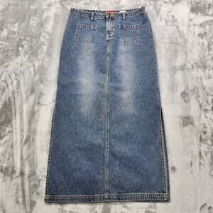 Vintage Y2K Union Bay Skirt Womens 9 Juniors Maxi Pencil Denim Side Slits Boho